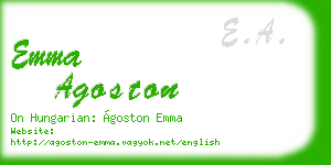 emma agoston business card